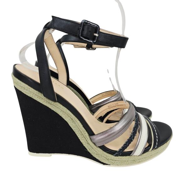 Cole Haan Nassau Wedge Heels Shoes Black 8.5 New - Picture 1 of 9